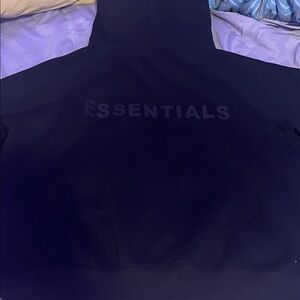 Essentials Midnight Black Zip-Up Hoodie